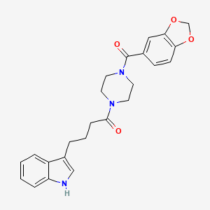 molecular formula C24H25N3O4 B12180865 1-[4-(1,3-benzodioxol-5-ylcarbonyl)piperazin-1-yl]-4-(1H-indol-3-yl)butan-1-one 