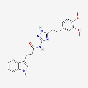molecular formula C24H27N5O3 B12180882 N-{3-[2-(3,4-dimethoxyphenyl)ethyl]-1H-1,2,4-triazol-5-yl}-3-(1-methyl-1H-indol-3-yl)propanamide 