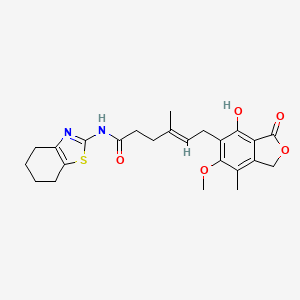 molecular formula C24H28N2O5S B12180883 (E)-6-(4-hydroxy-6-methoxy-7-methyl-3-oxo-1,3-dihydroisobenzofuran-5-yl)-4-methyl-N-(4,5,6,7-tetrahydrobenzo[d]thiazol-2-yl)hex-4-enamide 