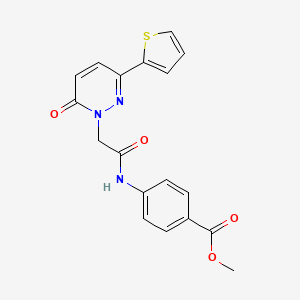 molecular formula C18H15N3O4S B12180898 methyl 4-({[6-oxo-3-(thiophen-2-yl)pyridazin-1(6H)-yl]acetyl}amino)benzoate 