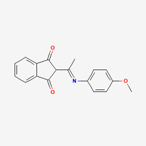 molecular formula C18H15NO3 B1218093 2-[1-(4-Methoxyphenyl)iminoethyl]indene-1,3-dione 