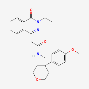 molecular formula C26H31N3O4 B12180969 N-{[4-(4-methoxyphenyl)tetrahydro-2H-pyran-4-yl]methyl}-2-[4-oxo-3-(propan-2-yl)-3,4-dihydrophthalazin-1-yl]acetamide 