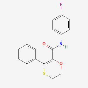 molecular formula C17H14FNO2S B12180984 N-(4-fluorophenyl)-3-phenyl-5,6-dihydro-1,4-oxathiine-2-carboxamide 