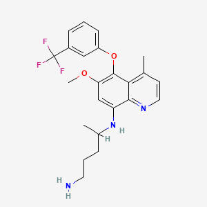 molecular formula C23H26F3N3O2 B1218100 8-((4-Amino-1-methylbutyl)amino)-6-methoxy-4-methyl-5-(3-trifluoromethylphenoxy)quinoline CAS No. 80065-55-0