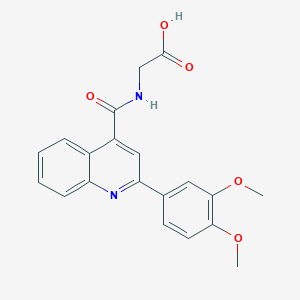 molecular formula C20H18N2O5 B12181050 N-{[2-(3,4-dimethoxyphenyl)quinolin-4-yl]carbonyl}glycine 