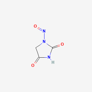 molecular formula C3H3N3O3 B1218108 1-Nitrosohydantoin CAS No. 42579-28-2
