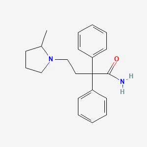molecular formula C21H26N2O B1218110 1-Pyrrolidinebutanamide, 2-methyl-alpha,alpha-diphenyl- CAS No. 37918-25-5