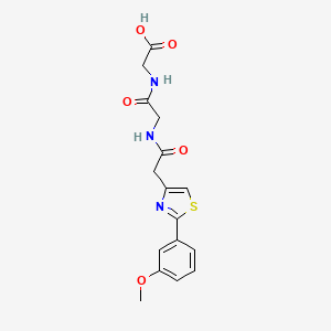molecular formula C16H17N3O5S B12181147 N-{[2-(3-methoxyphenyl)-1,3-thiazol-4-yl]acetyl}glycylglycine 