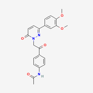 molecular formula C22H21N3O5 B12181149 N-(4-{[3-(3,4-dimethoxyphenyl)-6-oxopyridazin-1(6H)-yl]acetyl}phenyl)acetamide 