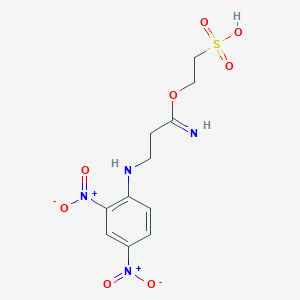 molecular formula C11H14N4O8S B1218117 2-[3-(2,4-Dinitroanilino)propanimidoyloxy]ethanesulfonic acid CAS No. 81420-32-8