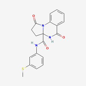 molecular formula C19H17N3O3S B12181204 N-[3-(methylsulfanyl)phenyl]-1,5-dioxo-2,3,4,5-tetrahydropyrrolo[1,2-a]quinazoline-3a(1H)-carboxamide 