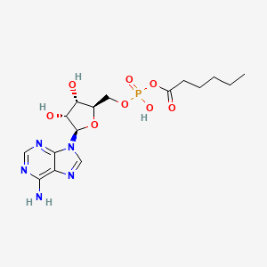 molecular formula C16H24N5O8P B1218136 O-Hexanoyl-adnosine monophosphate 