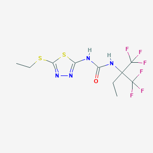 molecular formula C10H12F6N4OS2 B1218137 1-[5-(Ethylthio)-1,3,4-thiadiazol-2-yl]-3-[1,1,1-trifluoro-2-(trifluoromethyl)butan-2-yl]urea 