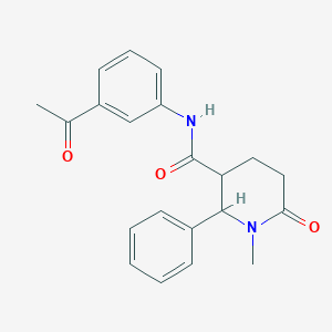 molecular formula C21H22N2O3 B12181370 N-(3-acetylphenyl)-1-methyl-6-oxo-2-phenylpiperidine-3-carboxamide 