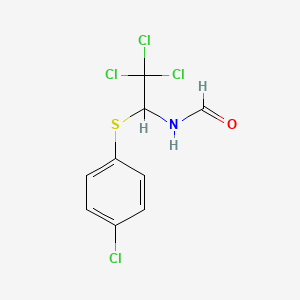 molecular formula C9H7Cl4NOS B12181377 N-{2,2,2-trichloro-1-[(4-chlorophenyl)sulfanyl]ethyl}formamide 