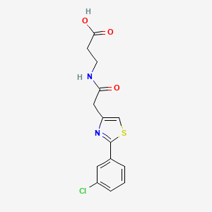 molecular formula C14H13ClN2O3S B12181386 N-{[2-(3-chlorophenyl)-1,3-thiazol-4-yl]acetyl}-beta-alanine 