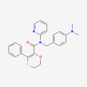 molecular formula C25H25N3O2S B12181388 N-[4-(dimethylamino)benzyl]-3-phenyl-N-(pyridin-2-yl)-5,6-dihydro-1,4-oxathiine-2-carboxamide 