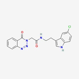 molecular formula C19H16ClN5O2 B12181394 N-[2-(5-chloro-1H-indol-3-yl)ethyl]-2-(4-oxo-1,2,3-benzotriazin-3(4H)-yl)acetamide 