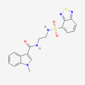 molecular formula C18H17N5O3S2 B12181420 N-{2-[(2,1,3-benzothiadiazol-4-ylsulfonyl)amino]ethyl}-1-methyl-1H-indole-3-carboxamide 