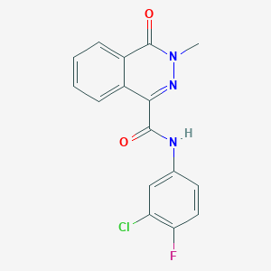 molecular formula C16H11ClFN3O2 B12181468 N-(3-chloro-4-fluorophenyl)-3-methyl-4-oxo-3,4-dihydrophthalazine-1-carboxamide 