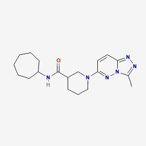 molecular formula C19H28N6O B12181543 N-cycloheptyl-1-(3-methyl[1,2,4]triazolo[4,3-b]pyridazin-6-yl)piperidine-3-carboxamide 