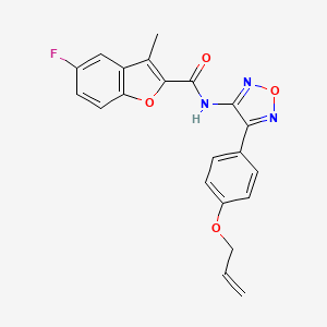 molecular formula C21H16FN3O4 B12181549 5-fluoro-3-methyl-N-{4-[4-(prop-2-en-1-yloxy)phenyl]-1,2,5-oxadiazol-3-yl}-1-benzofuran-2-carboxamide 