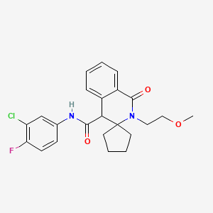 molecular formula C23H24ClFN2O3 B12181561 N-(3-chloro-4-fluorophenyl)-2'-(2-methoxyethyl)-1'-oxo-1',4'-dihydro-2'H-spiro[cyclopentane-1,3'-isoquinoline]-4'-carboxamide 