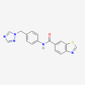 molecular formula C17H13N5OS B12181564 N-[4-(1H-1,2,4-triazol-1-ylmethyl)phenyl]-1,3-benzothiazole-6-carboxamide 