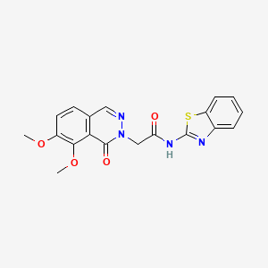 molecular formula C19H16N4O4S B12181569 N-(benzo[d]thiazol-2-yl)-2-(7,8-dimethoxy-1-oxophthalazin-2(1H)-yl)acetamide 