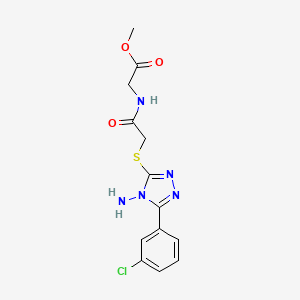 molecular formula C13H14ClN5O3S B12181571 methyl 2-(2-{[4-amino-5-(3-chlorophenyl)-4H-1,2,4-triazol-3-yl]sulfanyl}acetamido)acetate 