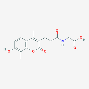 molecular formula C16H17NO6 B12181588 N-[3-(7-hydroxy-4,8-dimethyl-2-oxo-2H-chromen-3-yl)propanoyl]glycine 