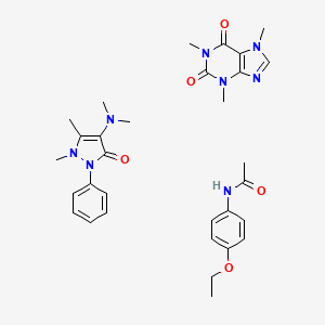 molecular formula C31H40N8O5 B1218159 Aminopyrine mixture with caffeine and phenacetin CAS No. 8075-94-3