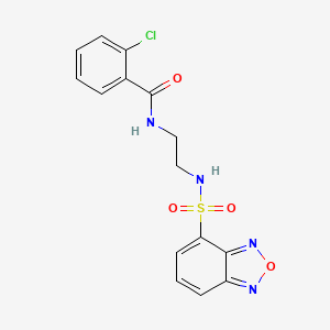 molecular formula C15H13ClN4O4S B12181591 N-{2-[(2,1,3-benzoxadiazol-4-ylsulfonyl)amino]ethyl}-2-chlorobenzamide 