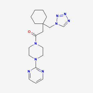 molecular formula C18H26N8O B12181602 1-[4-(pyrimidin-2-yl)piperazin-1-yl]-2-[1-(1H-tetrazol-1-ylmethyl)cyclohexyl]ethanone 