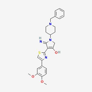 molecular formula C27H30N4O3S B12181607 1-(1-benzylpiperidin-4-yl)-4-[4-(3,4-dimethoxyphenyl)-1,3-thiazol-2-yl]-5-imino-2,5-dihydro-1H-pyrrol-3-ol 