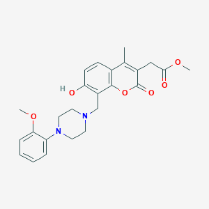 molecular formula C25H28N2O6 B12181632 methyl (7-hydroxy-8-{[4-(2-methoxyphenyl)piperazin-1-yl]methyl}-4-methyl-2-oxo-2H-chromen-3-yl)acetate 