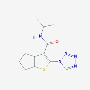 molecular formula C12H15N5OS B12181637 N-(propan-2-yl)-2-(1H-tetrazol-1-yl)-5,6-dihydro-4H-cyclopenta[b]thiophene-3-carboxamide 