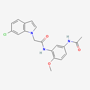 molecular formula C19H18ClN3O3 B12181643 N-[5-(acetylamino)-2-methoxyphenyl]-2-(6-chloro-1H-indol-1-yl)acetamide 