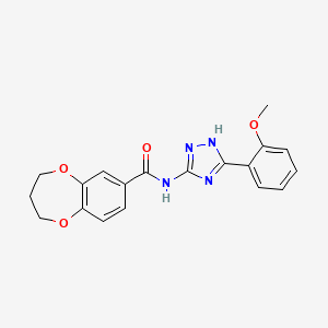 molecular formula C19H18N4O4 B12181678 N-[3-(2-methoxyphenyl)-1H-1,2,4-triazol-5-yl]-3,4-dihydro-2H-1,5-benzodioxepine-7-carboxamide 