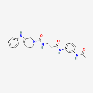 molecular formula C23H25N5O3 B12181692 N-(3-{[3-(acetylamino)phenyl]amino}-3-oxopropyl)-1,3,4,9-tetrahydro-2H-beta-carboline-2-carboxamide 