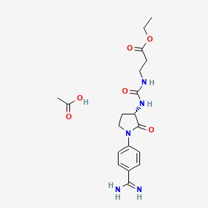 molecular formula C19H27N5O6 B1218172 Orbofiban acetate CAS No. 163250-91-7
