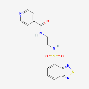 molecular formula C14H13N5O3S2 B12181736 N-{2-[(2,1,3-benzothiadiazol-4-ylsulfonyl)amino]ethyl}pyridine-4-carboxamide 