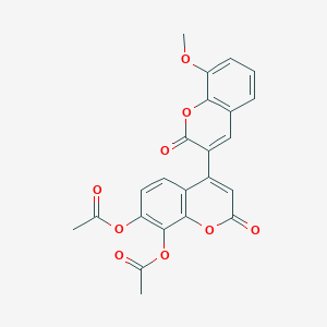 molecular formula C23H16O9 B12181749 7,8-Diacetoxy-4-(8-methoxy-2-oxochromen-3-yl)chromen-2-one 