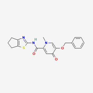 molecular formula C20H19N3O3S B12181754 5-(benzyloxy)-1-methyl-4-oxo-N-[(2Z)-3,4,5,6-tetrahydro-2H-cyclopenta[d][1,3]thiazol-2-ylidene]-1,4-dihydropyridine-2-carboxamide 