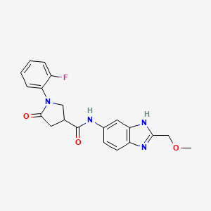 molecular formula C20H19FN4O3 B12181770 1-(2-fluorophenyl)-N-[2-(methoxymethyl)-1H-benzimidazol-5-yl]-5-oxopyrrolidine-3-carboxamide 