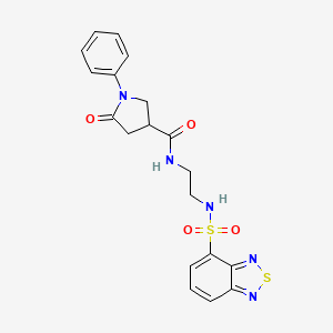 molecular formula C19H19N5O4S2 B12181815 N-{2-[(2,1,3-benzothiadiazol-4-ylsulfonyl)amino]ethyl}-5-oxo-1-phenylpyrrolidine-3-carboxamide 