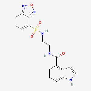 molecular formula C17H15N5O4S B12181819 N-{2-[(2,1,3-benzoxadiazol-4-ylsulfonyl)amino]ethyl}-1H-indole-4-carboxamide 