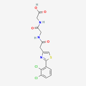 molecular formula C15H13Cl2N3O4S B12181856 N-{[2-(2,3-dichlorophenyl)-1,3-thiazol-4-yl]acetyl}glycylglycine 