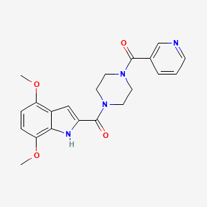 molecular formula C21H22N4O4 B12181900 (4,7-dimethoxy-1H-indol-2-yl)[4-(pyridin-3-ylcarbonyl)piperazin-1-yl]methanone 