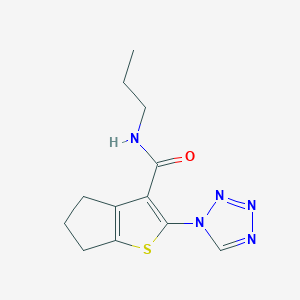 molecular formula C12H15N5OS B12181905 N-propyl-2-(1H-tetrazol-1-yl)-5,6-dihydro-4H-cyclopenta[b]thiophene-3-carboxamide 